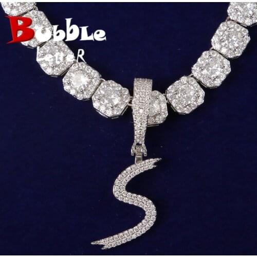 Cursive Letters Pendant Mens Gold Color Plated Hip Hop Solid Back Necklace Jewelry