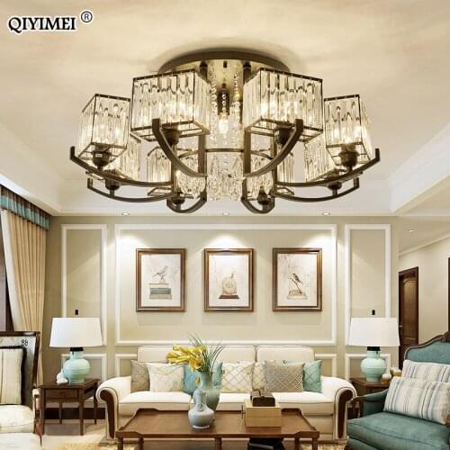 LED Modern Chandelier Lights Nordic Luminaire For Living Dining Room Bedroom Kitchen Iron Crystal Body Lamps Lighting AC 90-260V