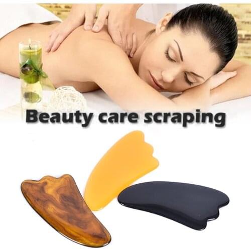 1Pcs face car Natuurlijke Hars Gua Sha Board Acupunctuur Massage Gezicht Lifting Stone Guasha Schrapen beauty health Massager