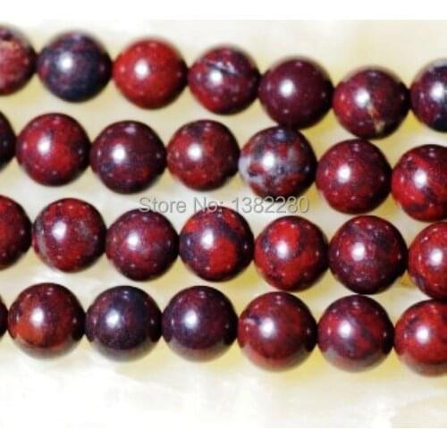 Fashion jewelry DIY handmade 10mm Bloodstone Round Loose beads 15 inches sewing machine