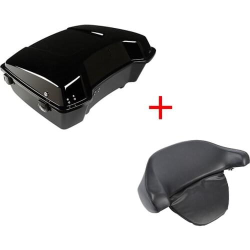 Motorcycle 10.7" Chopped Tour Pack Trunk Backrest Pad Set For Harley Touring Road King Electra Glide Street Glide 1997-2013