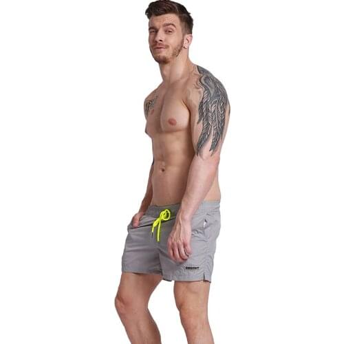 Men swimwear Solid color 3 points mens swimsuit trend summer shorts seaside swim casual trunks