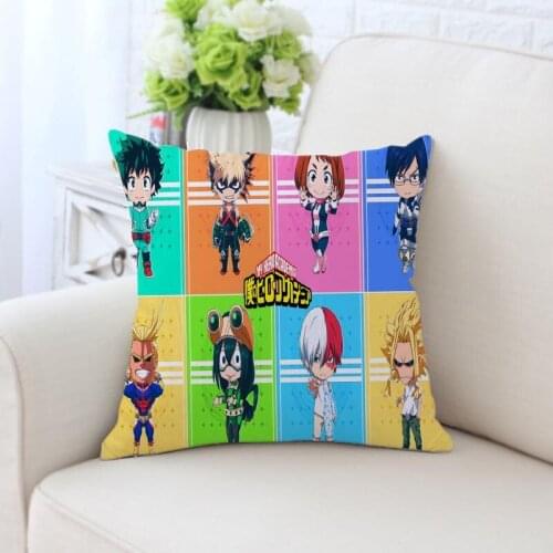 Custom My Hero Academy Pillowcase Square Zippered Home Decorative silk Pillow Cover Wedding Two Sides Printed Pillowcases