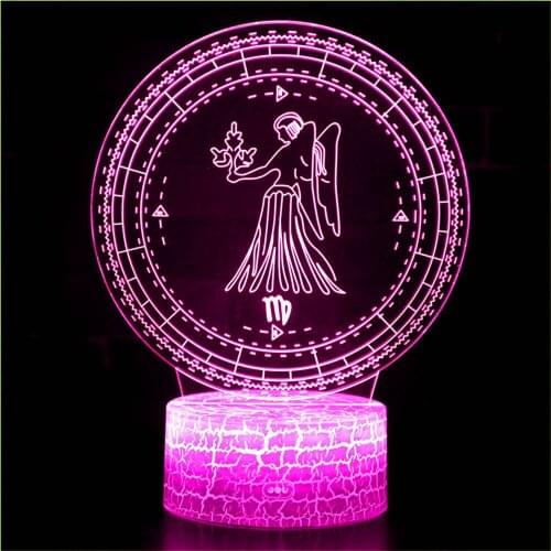 3D night light 12 constellation light Virgo guardian deity guardian angel Christmas birthday gift desktop decoration decoration