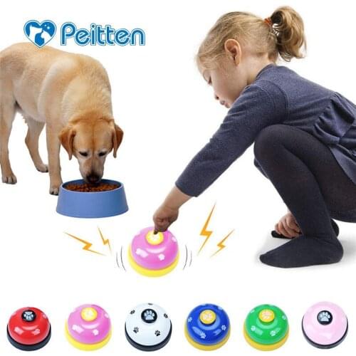 Stainless steel New Arrival plastic Pet Training Dogs Bell Metal bell Creative Painting Call Bell for pet dog Pet toysTraining