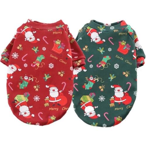 Pet Clothes For Small Dog Cat Medium and large dog cat teddy bear Christmas printed sweater spring autumn winter clothing