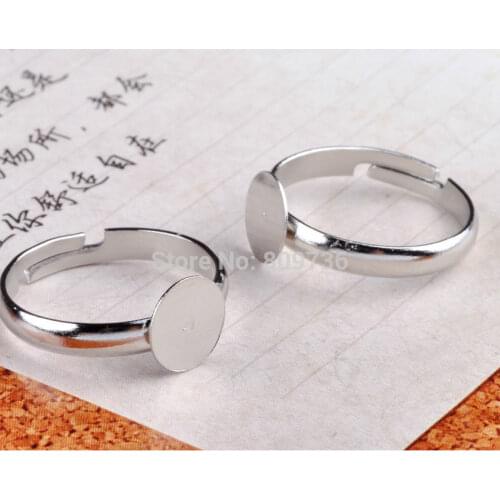 20pcs/lot Silver Plated Flat Ring jewelry Findings Pad Bases Blanks 3 Sizes Fashion Accessories Adjustable Wholesale