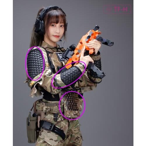 A Pair Of Stainless Alloy Tactical Hunting Shoulder Armor Shoulder Protector Traditional Chinese Style