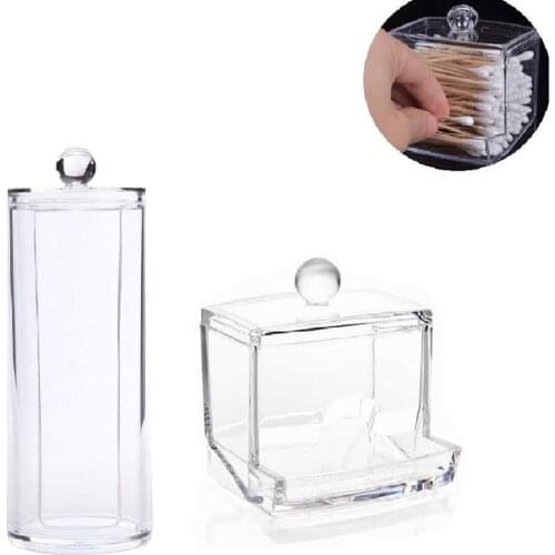 Plastic Transparent Cotton Puff Storage Box Dressing Table Jewelry, Cotton Balls Cosmetics Lipstick Storage Box Home Decor Box