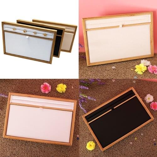 Solid Bamboo Wooden Handmade Tray Box Jewelry Display Organizer Storage Tray for Bracelets, Pendant Necklace, Earrings,Rings