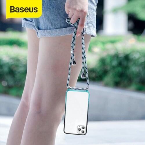 Baseus Transparent Phone Case with Strap for iPhone 11 Pro Max Case Back Cover With Lanyard Neck Strap Cases for iPhone 11 Pro