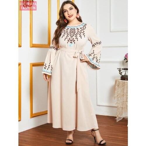 Plus Size Abaya Dubai Hijab Muslim Dress American Islam Clothing Abayas For Women Robe Musulman De Mode Caftan Marocain Kaftan