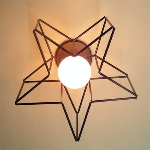 Retro Indoor Lighting Vintage Ceiling Light LED Lights Iron Cage Star Modern Potch Living Room Bedroom Shop Lighting Fixture