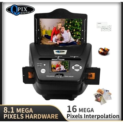 Digital Photo Film Scanner 2.4 inch 8.1 Mega Pixels 4 in 1 Scanner Convert 35mm 135 Slide Negative Scanner Name Card Scanner