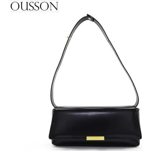 OUSSON 2021 New Design Leather Underarm Bag Fashion Exquisite Retro Shoulder Bag High Quality Baguette Bag For Women