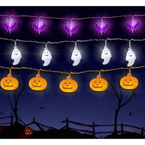 10/20 LED Halloween Pumpkin Spider Bat Skull String Light Lamp Home Garden Party Outdoor Halloween Decoration Lantern Light
