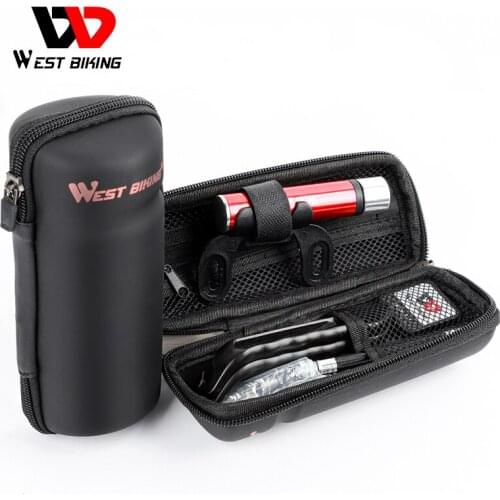 WEST BIKING Bike Repair Tools Kit Portable Bottle Bag Bike Pump Tire Tyre Lever Bicycle Repair Tools Set Cycling Bike Repair Kit