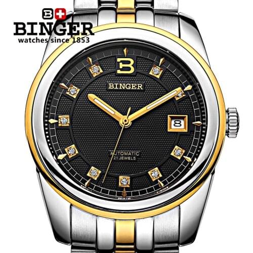 Japan MIYOTA Automatic Watch BINGER Self-Winding Mens WatchesTop Brand Luxury Waterproof Business Mechanical relogio masculino