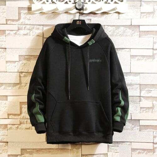 Japan Style Casual O-Neck 2021 Spring Autumn Hoodie Sweatshirt MenS Thick Fleece Hip Hop Skateboard Streetwear Clothes