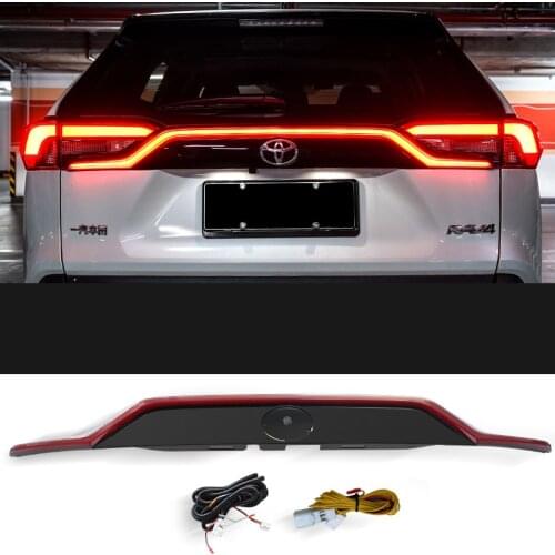For Toyota RAV4 Flowing water effect taillights/rear spoiler flowing brake lamp ABS plasti spoiler wing For RAV4 2020 years