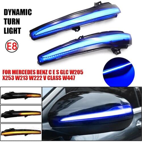 2pcs Dynamic LED Turn Signal Lamp For Benz C E S GLC Class W205 X253 W213 W222 Rearview Mirror Indicator Car Lights
