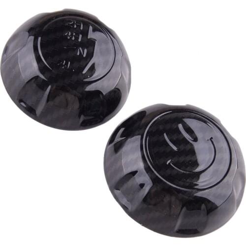 2Pcs/Set Car Gear Shift Knob Cover Trim Fit For Jeep Wrangler JK 2011 2012 2013 2014 2015 2016 2017 ABS Carbon Fiber Style Black