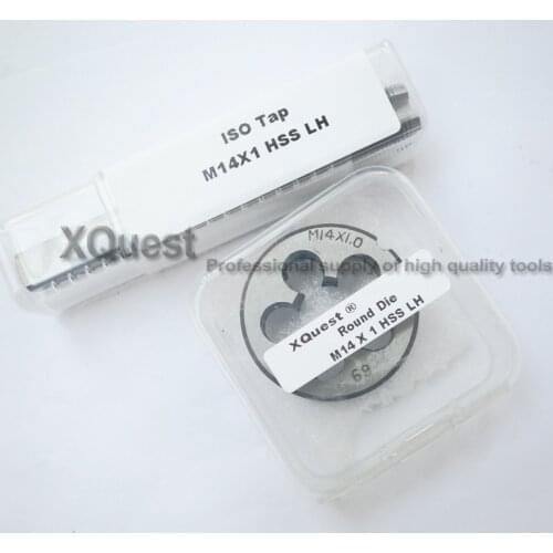 2PCS Metric Left Hand Tap and die set M14 M14X2 LH Fine Thread Machine taps cutting Round Dies M14X1.5 M14X1.25 M14X1 M14X0.75