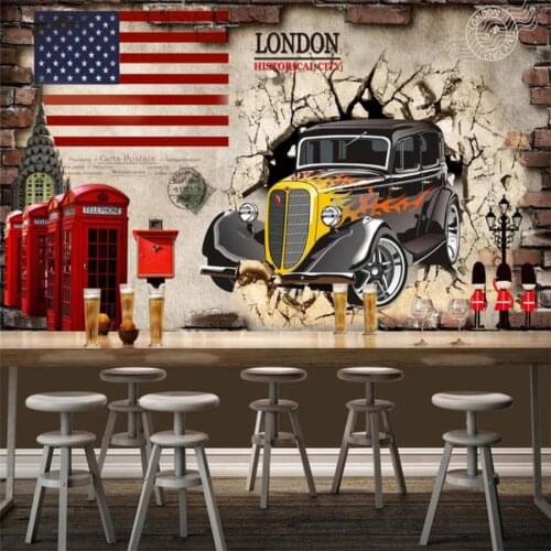Custom murals papel de parede 3d wallpaper large retro cub mural graffiti music background wall living room restaurant wallpaper