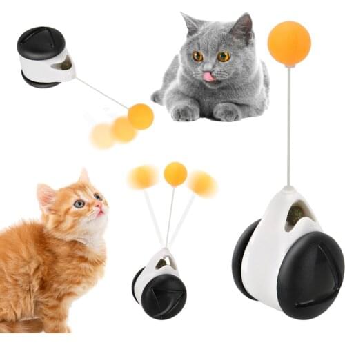 HOOMIN Interactive Rotating Cat Balls Smart Cat Toy Teaser Toys with Wheels Funny Not Boring Indoor Exercise