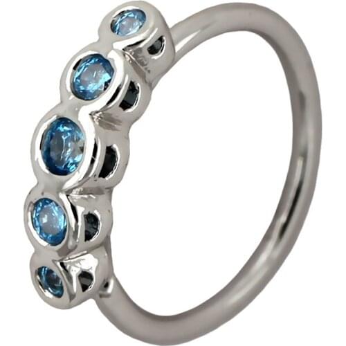 JHJT Fashion Women Nose Ring Hoop 316L Surgical SS Cubic Zirconia Helix Cartilage Nose Piercing Earring Jewelry