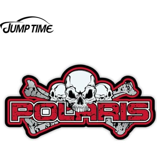 JumpTime 13 x 3.8cm For Polaris Skull Decal Sunscreen Car Sticker Creativite Bumper Motorcycle Waterproof Vinyl Car Wrap