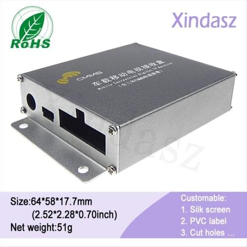 Mobile Terrestrial Digital TV Receiver cases aluminum project box wall mounted case aluminum enclosure 64*58*17.7mm