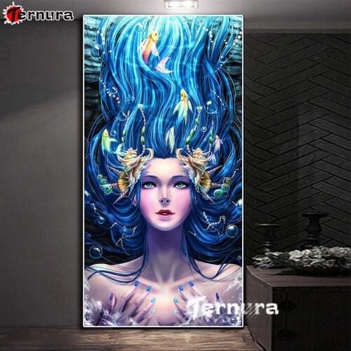 Beautiful mermaid 5D full square diamond embroidery Kraken Diy full diamond painting stitch cross mosaic picture rhinestones art