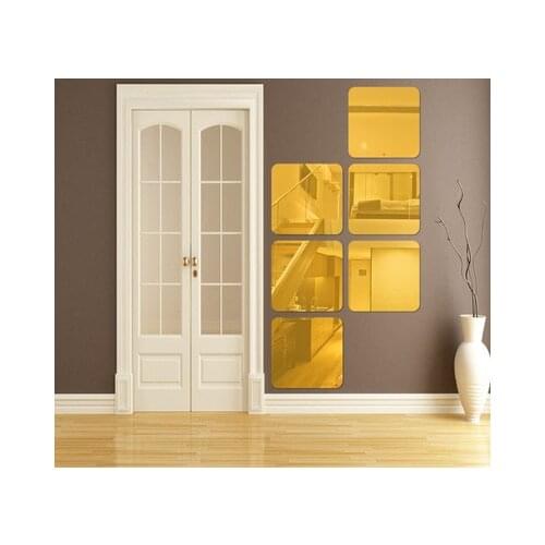 2mm Thickness Square Mirror Wall Stickers Bathroom Decoration Self Adhesive Acrylic Mirror Sticker
