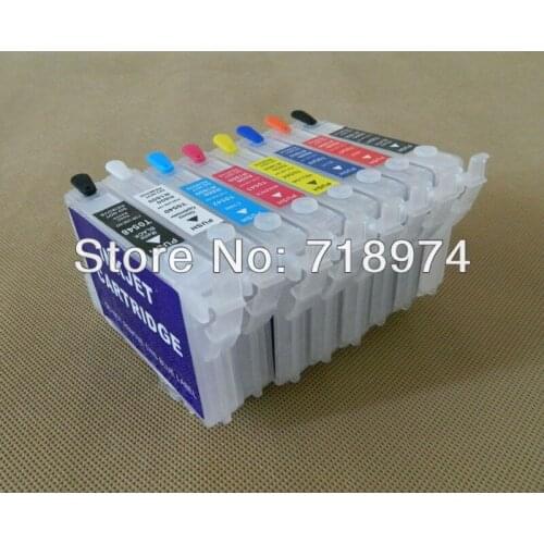 Refillable ink cartridge for Epson STYLUS PHOTO R800 R1800 with ARC chips 8 color set