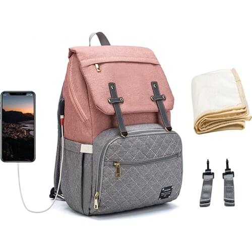 Lequeen Baby Diaper Bag Waterproof Maternity Backpack USB Nappy Bag For Mom Bolsa Maternidade Stroller Bag Baby Backpacks