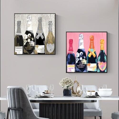 Beer Bottle World Famous Canvas Painting Wall Art Oil Posters Prints Picture for Stairs Room House Gallery Home Decor Cuadros