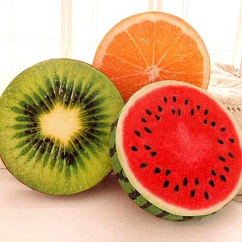 Individuality creative 3 d fruit kiwi back cushion pillow cushion for leaning on of watermelon plush toys cushion bolster
