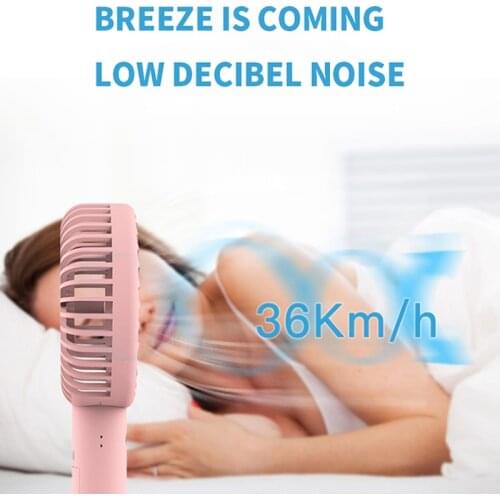 Mini Handheld Fan Portable Rechargeable USB Cooling Desktop with Base 3 Modes Home Office Travel Outdoor Desktop Air Cooler