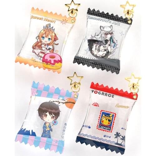 Promotional VOGRACE custom acrylic candy keychain printing plastic transparent acrylic candy pendant inflatable charms as gift