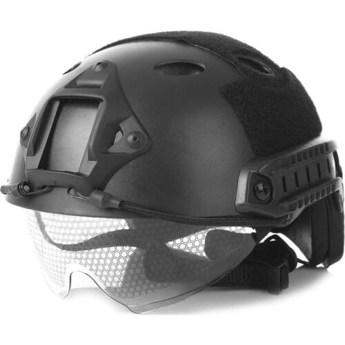 Outdoor Helmet Helmet Outdoor CS Airsoft Paintball Base Jump Helmet Protector 55-59cm(black)