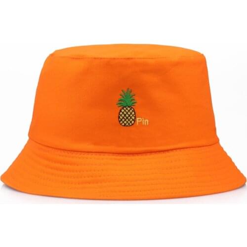 Panama Bucket Hat Men Women Summer pineapple cotton Cap Banana embroidery Hat Bob Hat Hip Hop Gorros Fishing Fisherman Hat