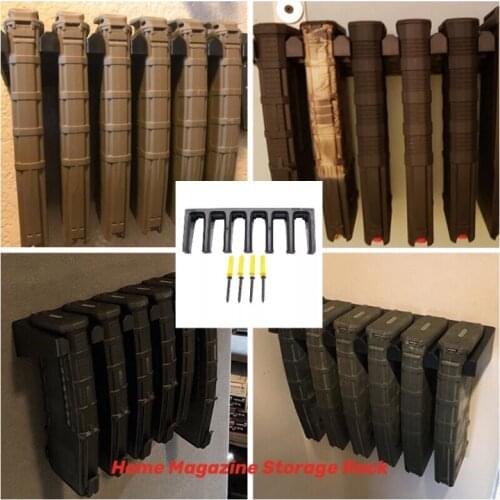 Solid ABS 6X Standard PMAG Wall Mount, Mag Holder, Home Magazine Storage Rack