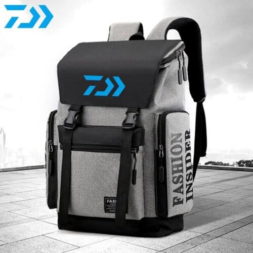 DAIWA Fishing Bag Mens Outdoor Sports Wear-resistant Waterproof Fishing Backpack Large Capacity Simple Travel Fishing Backpack