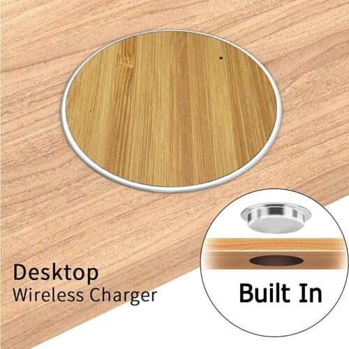 Universal Qi Wireless Charger Pad for iPhone 12 11 Pro XS Max Samsung S21 S20 Furniture Office Table Desk Mount Quick Charging