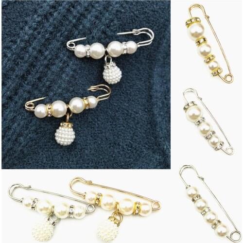 Brooches Pin Jewelry for Women Suit Hats Clips Sweater Coat Decorative Rhinestone Pearl Brooch Pins Fashion Jewelry Gift 1pcs