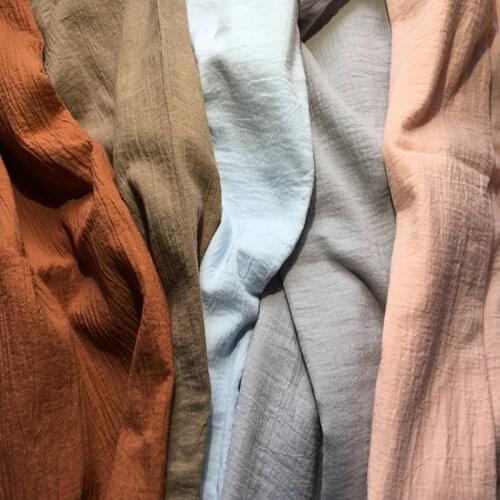 SC02 Single Layer Crinkle Gauze Fabric 100% Cotton 130 cm 51'' width 69 gsm sand washed fabric 100 m small wholesale