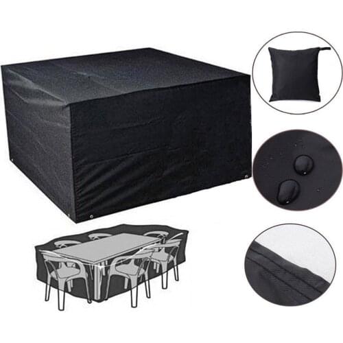 123*123*74cm Large Waterproof Furniture Cover Black Outdoor Garden Patio Bench Table Rain Protect Cover Indoor Dust Covers 3