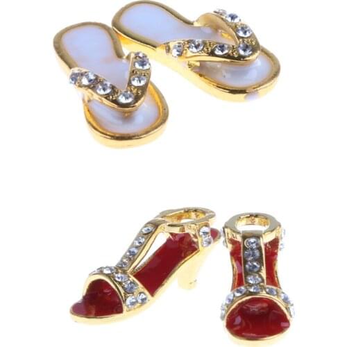 1:12 Dolls House Accessories Decor Dollhouse Miniature Metal Slippers Shoes Pretend Play Classic Toys for Kids Girl Gift