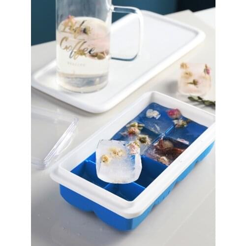 American ice cube mold silicone ice tray ice freezer with hole cover large capacity frozen ice complementary food ice box
